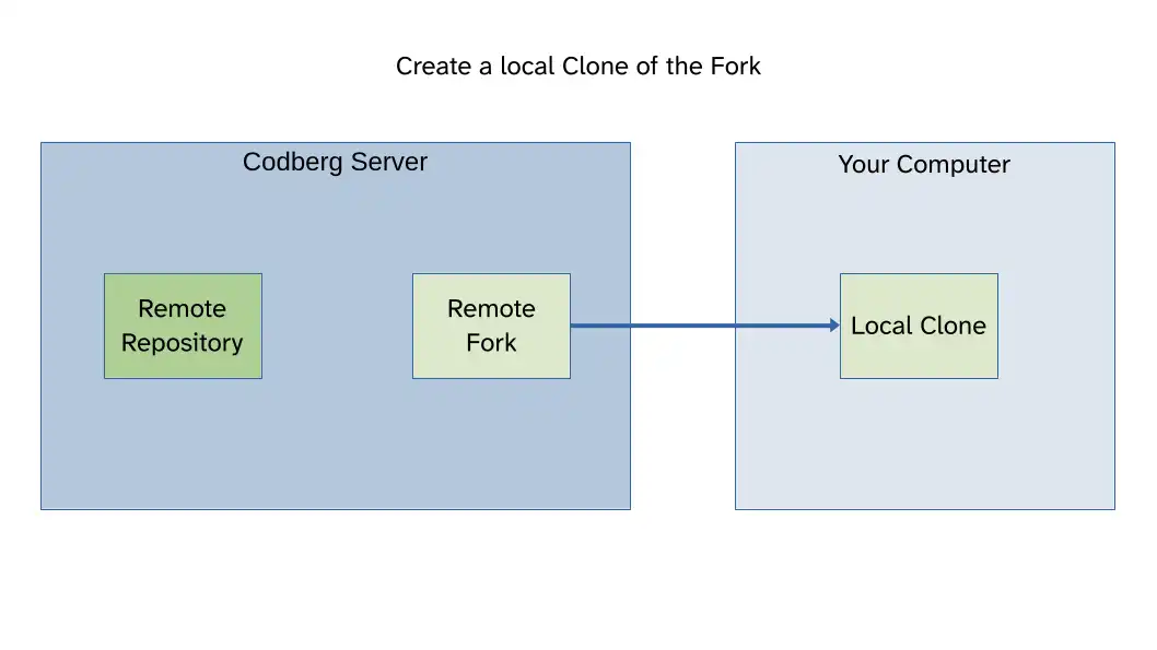 Create a local clone of the remote fork